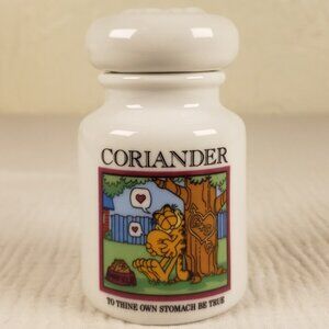 Vintage Danbury Mint 1994 Garfield Ceramic Spice Jar with Lid - Coriander